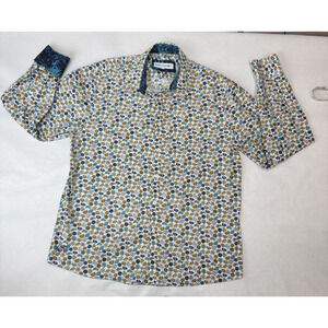 John Lennon Men's Button Shirt Retro 70s Mod Floral Print Long Sleeve British XL